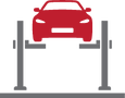 Icon of car on lift